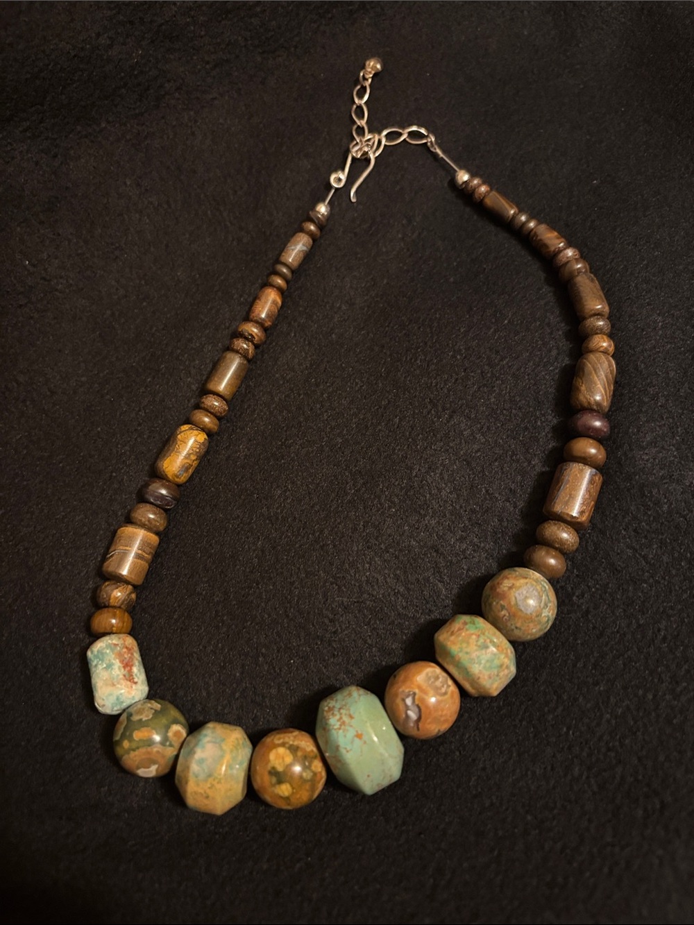 Jay King DT 925 Multicolor Turquoise Brown Chunky Beaded Necklace